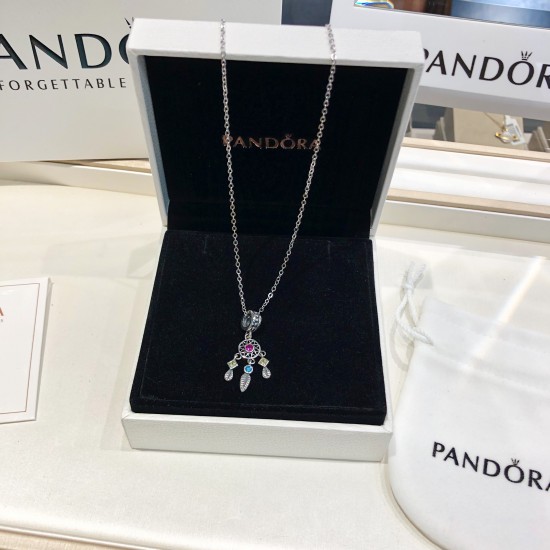 Pandora Pendant Set Silver Blue Pink 20082747