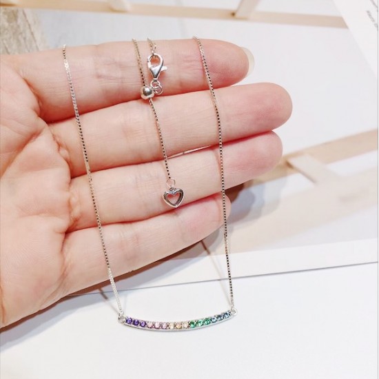 Pandora Rainbow Smile Necklace Sterling Silver