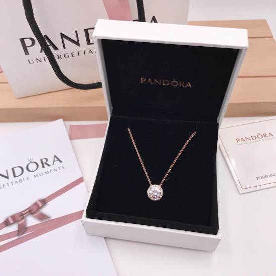 Pandora Round Sparkle Halo Necklace 386240CZ