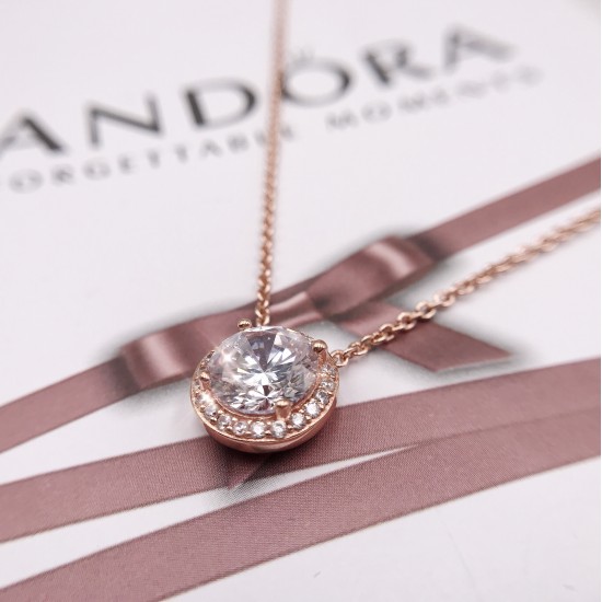 Pandora Round Sparkle Halo Necklace 386240CZ