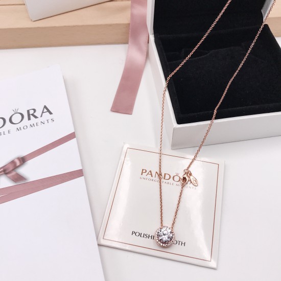 Pandora Round Sparkle Halo Necklace 386240CZ