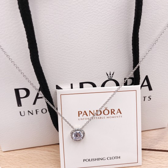 Pandora Round Sparkle Halo Necklace 396240CZ