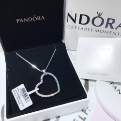 Pandora Heart Shaped Rainbow Pendant Sterling Silver