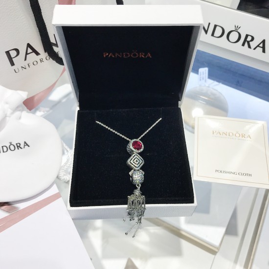 Pandora Lucky Tassel Necklace Sterling Silver