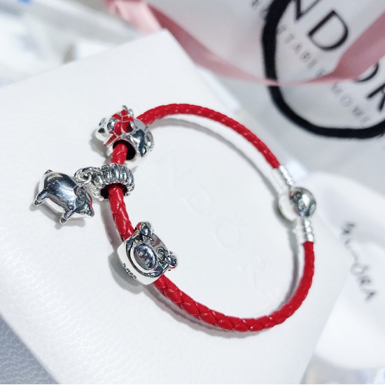 Pandora Pig Red String Bracelet