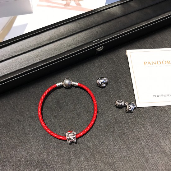 Pandora Pig Red String Bracelet