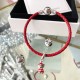 Pandora Red Single Circle Bangle Cow Leather