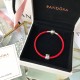 Pandora Red Single Circle Bangle Cow Leather