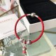 Pandora Red Single Circle Bangle Cow Leather