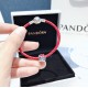 Pandora Silver Pig Red Rope Bangle