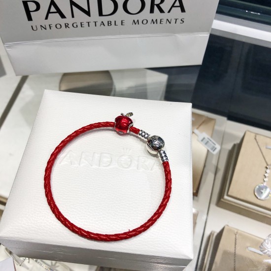 Pandora Sterling Silver Bangle Red Silver 20082758