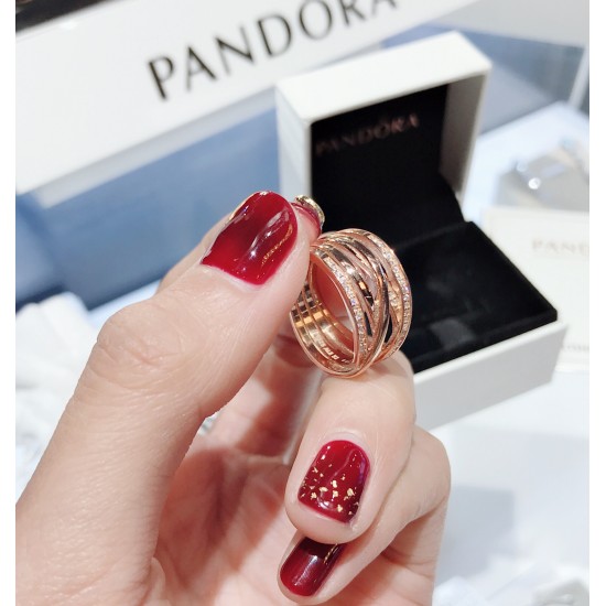 Pandora Sparkling And Polished Lines Ring 180919CZ