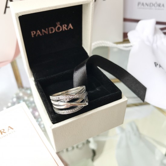 Pandora Sparkling And Polished Lines Ring 190919CZ