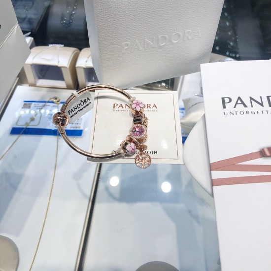 Pandora 18K Rose Gold Bangle Gold Pink 20082757