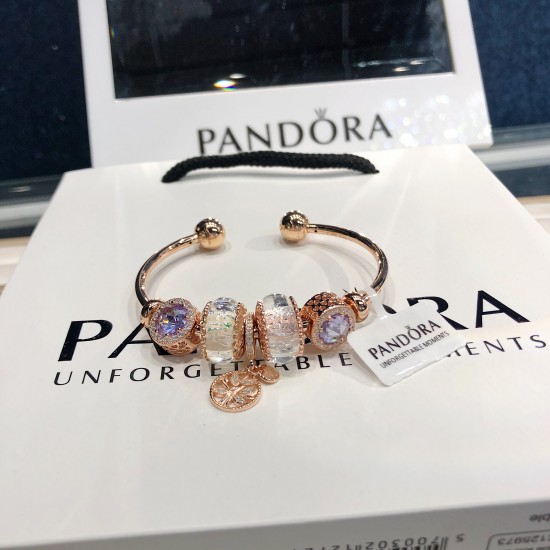 Pandora 18K Rose Gold Bangle Gold Purple 20082744