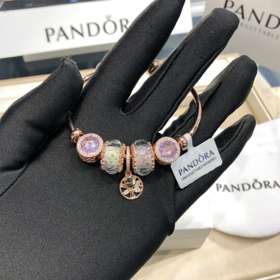 Pandora 18K Rose Gold Bangle Gold Purple 20082744