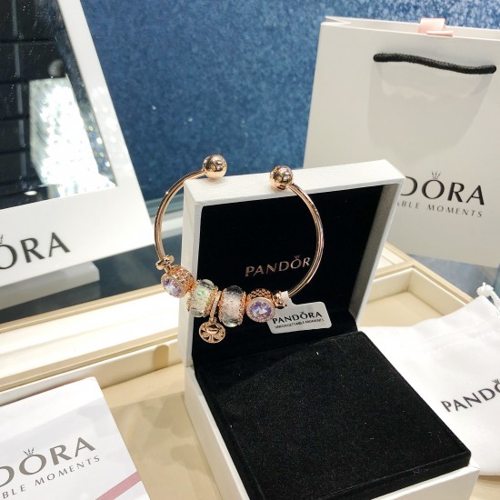 Pandora 18K Rose Gold Bangle Gold Purple 20082744