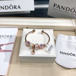 Pandora 18K Rose Gold Bangle Gold Purple 20082744