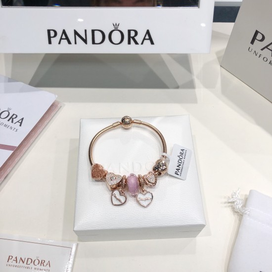 Pandora 18K Rose Gold Bangle Pink 20082733