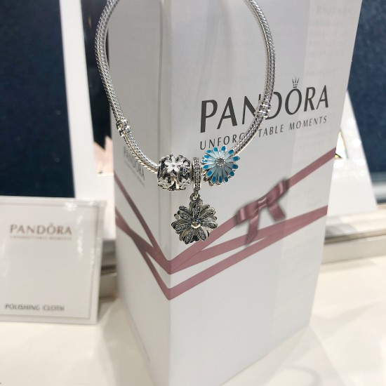 Pandora Bangle Sterling Silver Blue 20082719