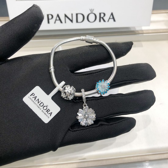 Pandora Bangle Sterling Silver Blue 20082719