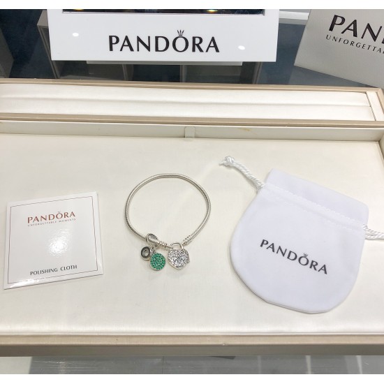 Pandora Bangle Sterling Silver Green 20082708