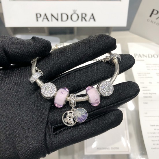 Pandora Bangle Sterling Silver Pink 20082707