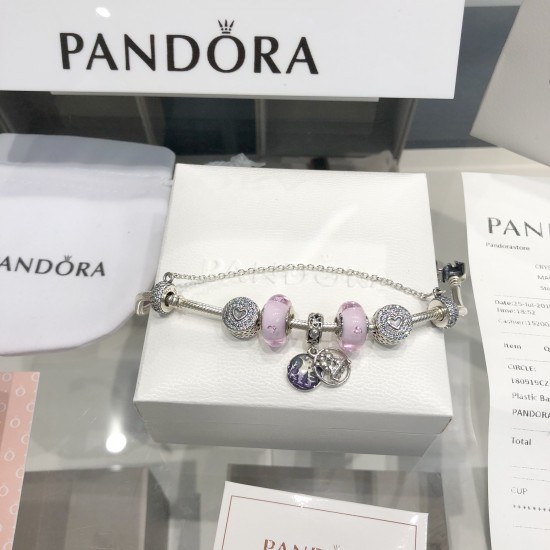 Pandora Bangle Sterling Silver Pink 20082707