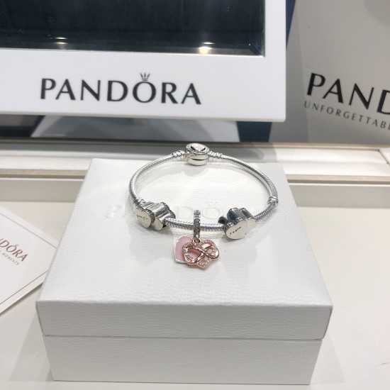 Pandora Bangle Sterling Silver Pink 20082711