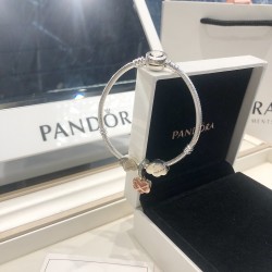 Pandora Bangle Sterling Silver Pink 20082711