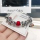 Pandora Bangle Sterling Silver Red 20082721