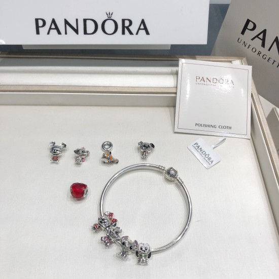 Pandora Bangle Sterling Silver Red 20082721