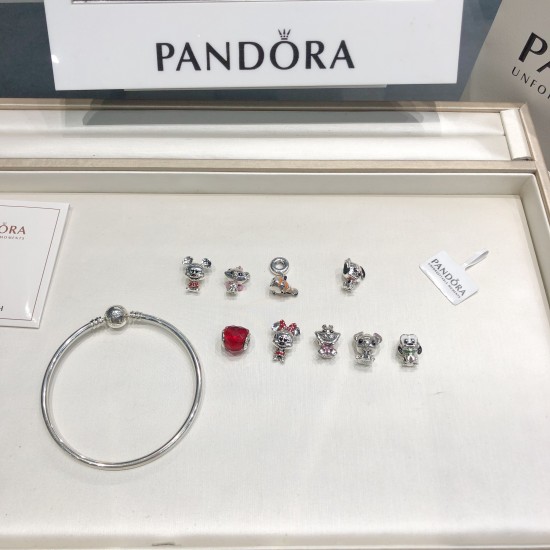 Pandora Bangle Sterling Silver Red 20082721