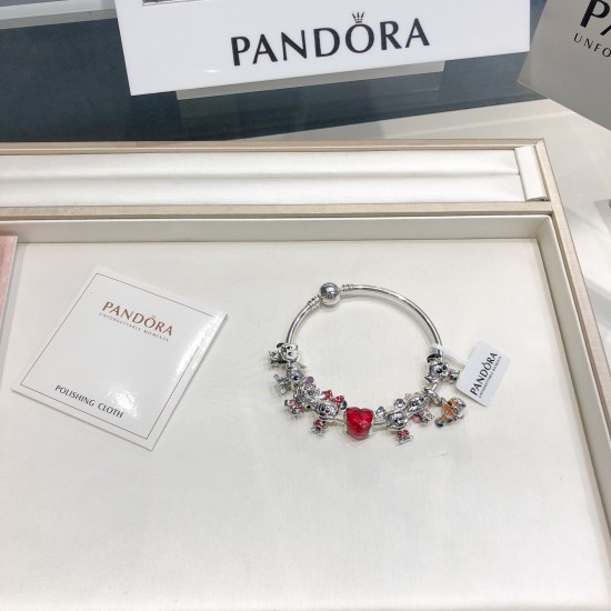 Pandora Bangle Sterling Silver Red 20082721