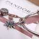 Pandora Blue Crystal Snowflake Bangle Sterling Silver