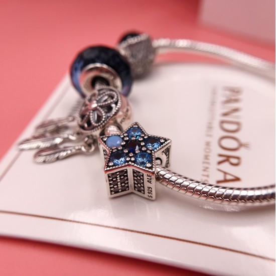 Pandora Blue Starry Sky Bangle Sterling Silver