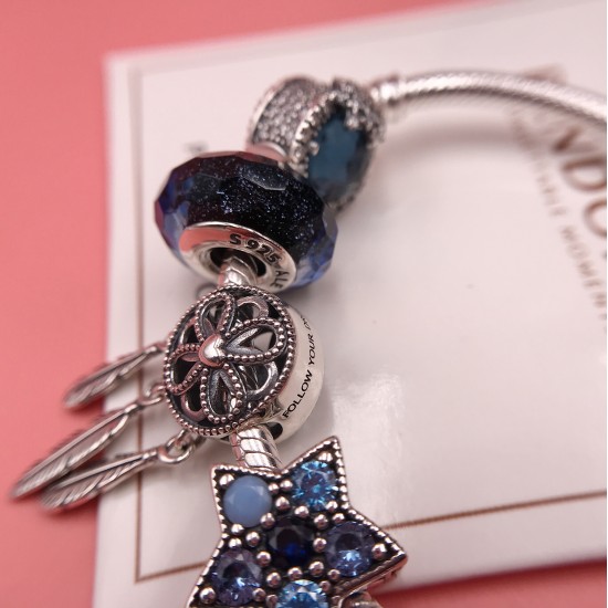 Pandora Blue Starry Sky Bangle Sterling Silver