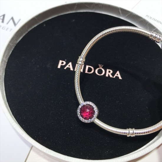 Pandora Fuchsia Fluorescent Shine Bangle Sterling Silver