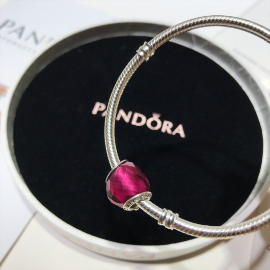 Pandora Fuchsia Fluorescent Shine Bangle Sterling Silver