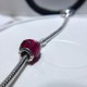 Pandora Fuchsia Glittering Heart Bangle Sterling Silver