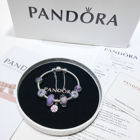 Pandora Lavender Purple Bangle Sterling Silver