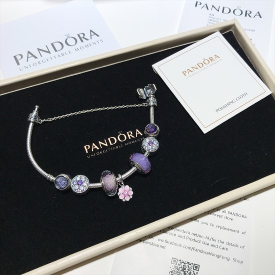 Pandora Lavender Purple Bangle Sterling Silver