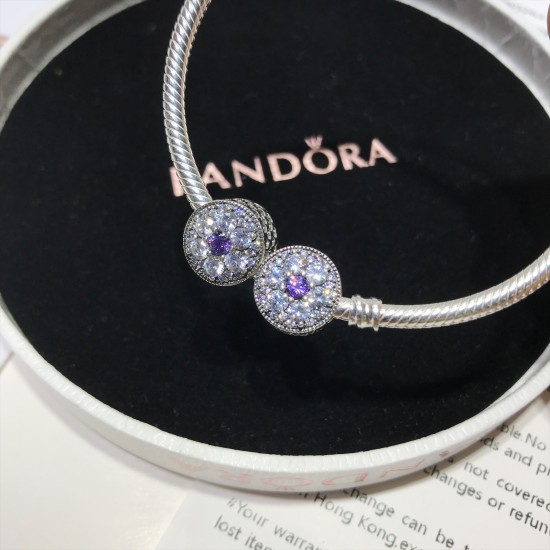 Pandora Lavender Purple Bangle Sterling Silver