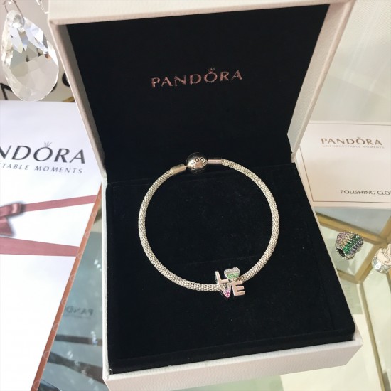 Pandora Peace Symbol Bangle Sterling Silver