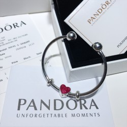 Pandora Red Love Open Bracelet Sterling Silver