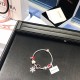 Pandora Red Snowflake Cat Eye Bangle Sterling Silver