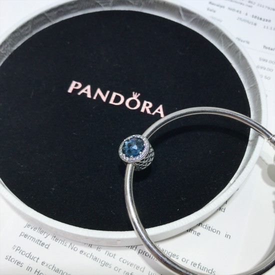 Pandora Snowflake Blue Dream Bangle Sterling Silver