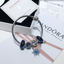 Pandora Snowflake Blue Dream Bangle Sterling Silver