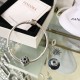 Pandora Snowflakes Cat Eye Bangle Sterling Silver