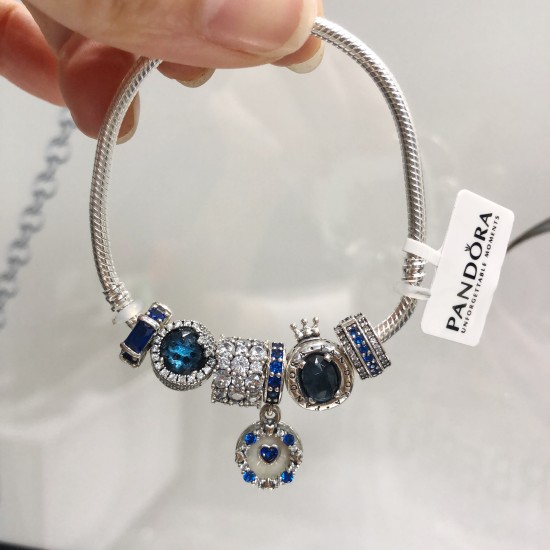 Pandora Sterling Silver Bangle Blue 20082734